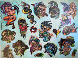 Tattoo Flash/Sticker Sheet Custom made by Joe Capobianco