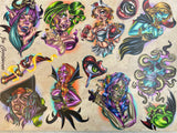 Tattoo Flash/Sticker Sheet Custom made by Joe Capobianco