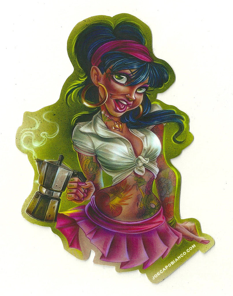 Sticker "Coffee Gal" by Joe Capobianco